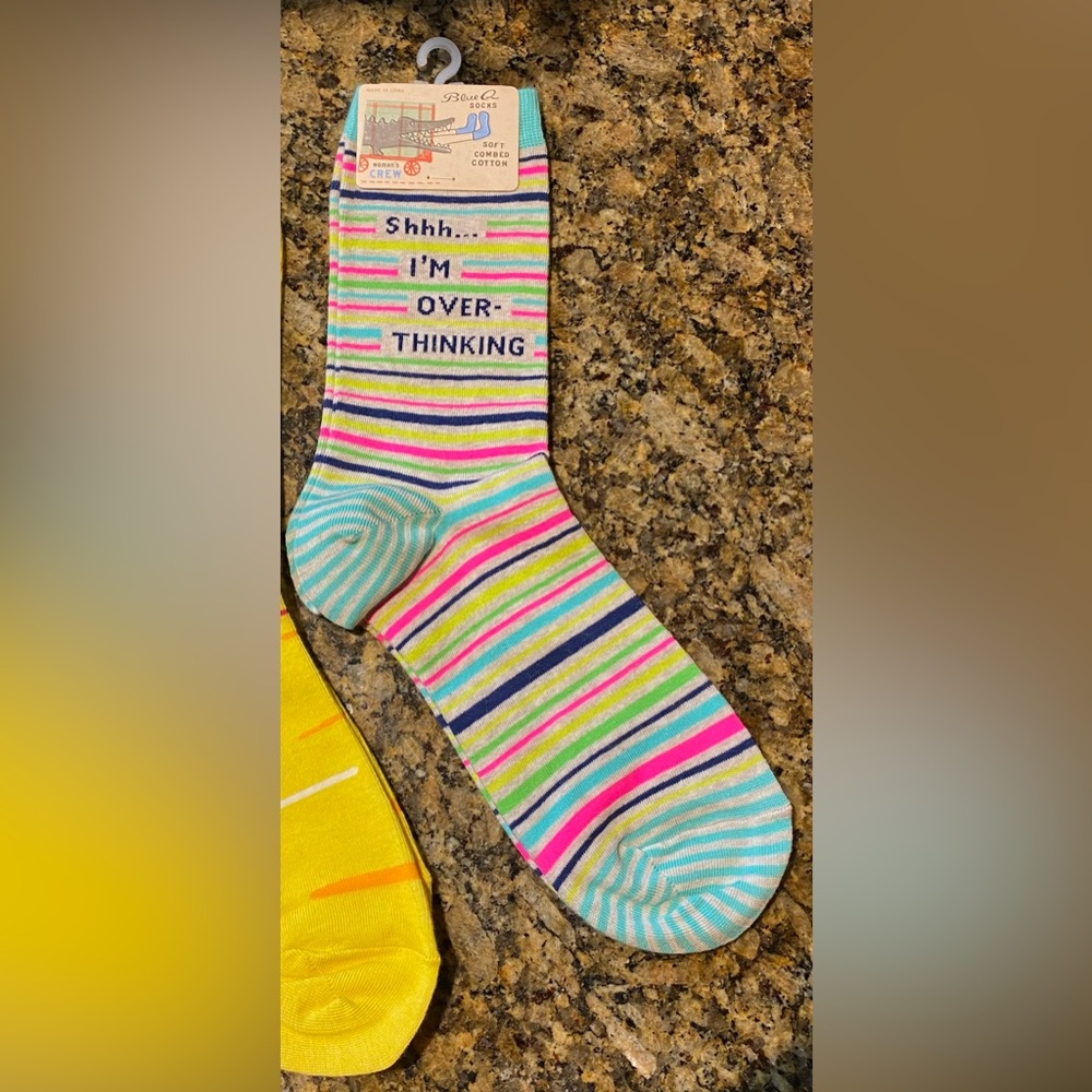 Shhh I'm Overthinking W-Crew Socks
